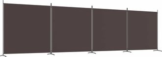 vidaXL Biombo Divisor De 4 Paneles De Tela Marr&oacute;n 698x180 Cm Vidaxl