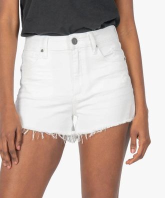 Kut from the Kloth Jane High Rise Denim Short In Optic White