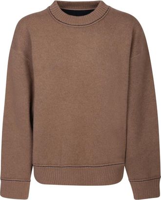 sacai s Kasjmier Gebreide Pullover - Heren - Cashmere truien - Beige - S - Kasjmier - Truien & Vesten
