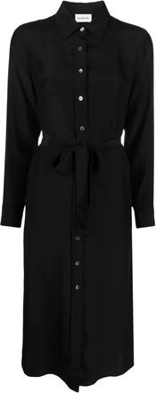 P.A.R.O.S.H. Stella Midi Jurk - Dames - Shirt Kleedjes - Zwart - S - Kleedjes