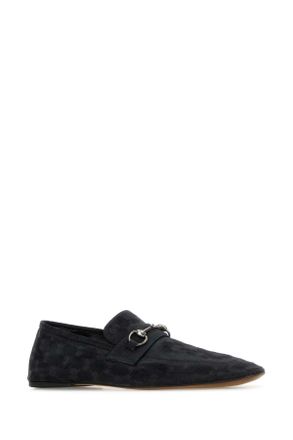 Gucci Mens Gg Fabric Loafers Black Mocassini