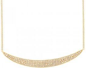 Allurez 0.42ct 14k Yellow Gold Diamond Pave Crescent Necklace