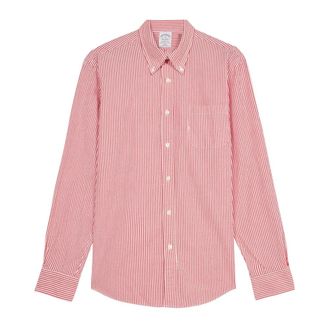 Brooks Brothers Regent Regular-fit Sportshirt - Heren - Casual Overhemden - Rood - XS - Katoen - Overhemden