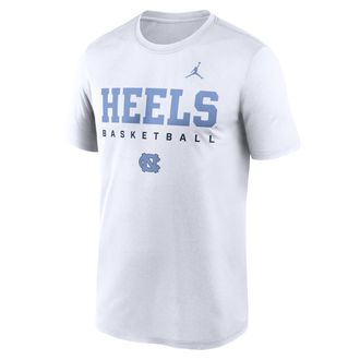 Nike Jordan Mens North Carolina Courtside Basketball Legend Jordan Brand Dri-FIT College T-Shirt in White | 0JTI10ANCN-8TZ