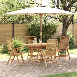 vidaXL Silla De Jard&iacute;n 4 Pcs Marr&oacute;n 52 X 64.5 X 108 Cm Vidaxl