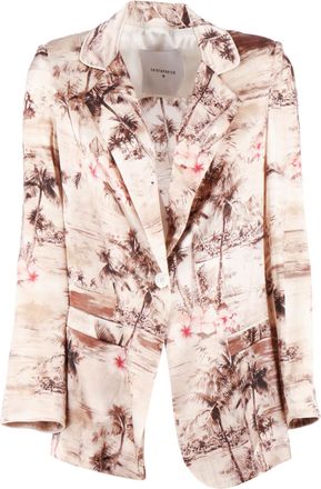 Shirt a Porter Silk Coastal Print Tailored Blazer