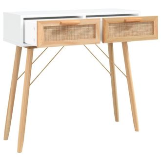 Berkfield Home Decorative Console Table White 80x30x75 cm Solid Wood Pine&Natura | Size: 80 x 30 x 75 cm