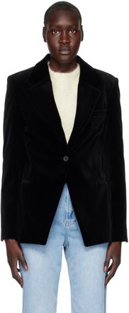 Frame Denim Black Single-Button Blazer