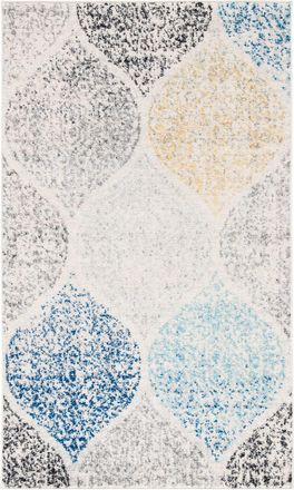 Safavieh Alfombra contempor&aacute;neo de polipropileno blanco/azul, 122 x 183 cm