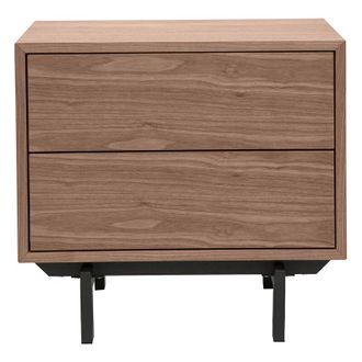 Miliboo Comodino vintage noce e metallo manny