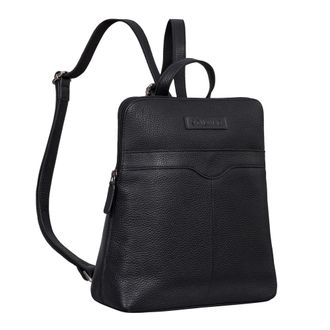 STILORD Heidi Elegant Leather Backpack Retro Womens Vintage City Daypack Small Genuine Leather Rucksack, Colour:black