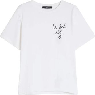 Max Mara Bora Jersey T-shirt - Dames - T-shirts - Wit - XS - Katoen - Tops