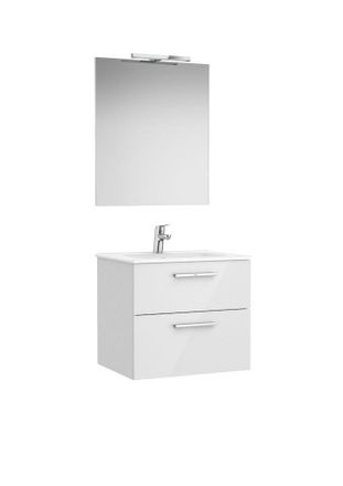 Roca Conjunto Victoria Base+lavabo 600 Blanco 2 Cajones Espejo Aplique Led