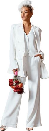 Coast Premium Flare Bridal Trousers, 14, Ivory