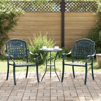 Berkfield Home Outdoor Dining Chairs Hunter Green Aluminium 55 x 56.5 x 91 cm