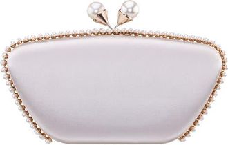 Nina Goddess Frame Clutch in Ivory at Nordstrom