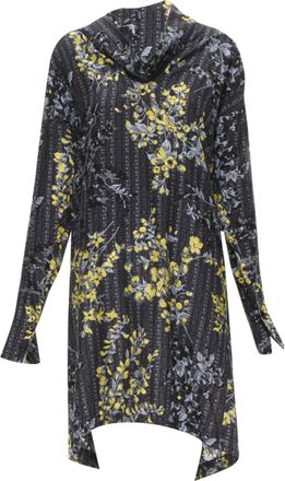 Marni geometric floral print cowl neck silk dress