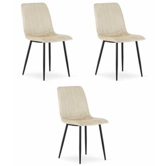 OEM Silla Lava - Terciopelo Beige Fr&iacute;o X 3