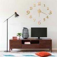 OEM Reloj De Pared 3d, Dise&ntilde;o Moderno, Dorado, 100 Cm Xxl - Crezuo