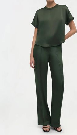 SIMKHAI Addy Short Sleeve Knit Back T-Shirt In Moss