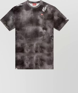 Diesel crew neck distressed short sleeves
