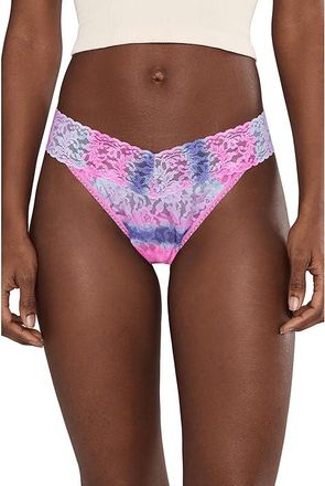 Hanky Panky Printed Signature Lace(r) Original Rise Thongs Womens Underwear Rem, Lace/Nylon