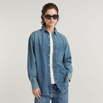 G-Star Relaxed Overshirt - Midden blauw - Dames