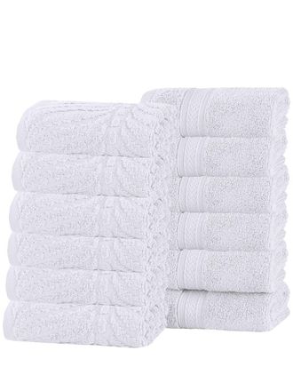 Superior Set Of 12 Zero Twist Cotton Elegant Chevron Soft Absorbent Assorted Washcloths