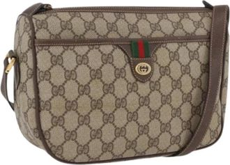 Gucci Pre-owned Cross Body Bags, female, Beige, Size: ONE SIZE Pre-owned Vintage GG Canvas Shoulder Bag