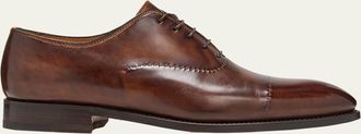 Bontoni Mens Vittorio Reverse Stitch Cap-Toe Oxfords