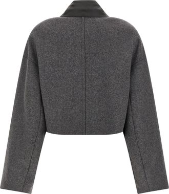 Sportmax Womens Gray Virgin Wool Full-Length Jacket Clothing