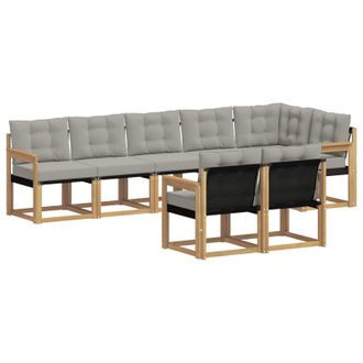 vidaXL Conjunto De Sof&aacute;s De Exterior 8 Pcs Blanco Y Gris Claro Vidaxl
