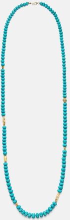 Ileana Makri Horizon 18kt and 9kt gold beaded necklace with turquoises