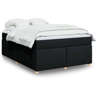 vidaXL Vidaxl - Cama Box Spring Con Colch&oacute;n Tela Negro 140x190 Cm