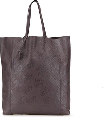 Bottega Veneta Pre-owned Bottega Veneta Leather Intrecciomirage Butterfly Tote B01940225M