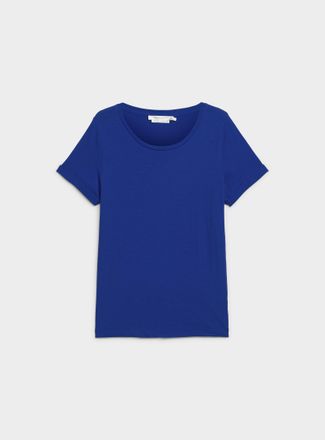 Contemporaine Womens Cuffed-sleeve organic cotton T-shirt