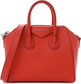 Givenchy Red Sugar Goatskin Leather Sugar Small Antigona (Authentic Pre-Loved)