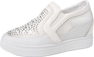 Generic Ballerina Shoes Womens Cheap Fashionable Summer Womens Trainers Stripes Mesh Breathable Comfortable Casual Womens Shoes Black Boots, White, 7 UK