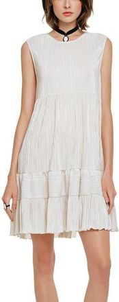 Anna Sui Plisse Babydoll Dress in Cream at Nordstrom, Size X-Small