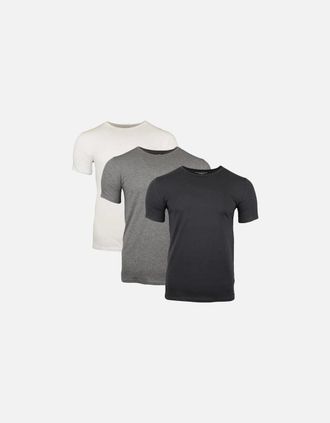 Tommy Hilfiger Mens Tommy Hilfiger 3-Pack Premium Essentials Stretch T-Shirts, Black/White/Grey Heather - Size: 42