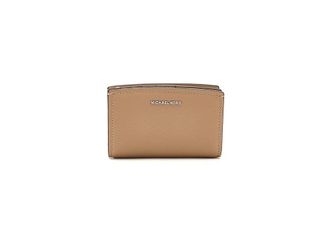 Michael Kors Bryant Medium Zip Around Wallet Wallet Womens Handbags Peanut, Cotton/Leather