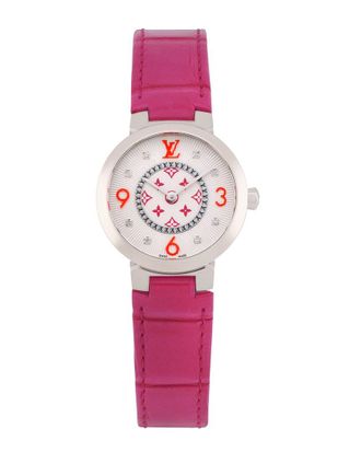 Louis Vuitton Womens Tambour Slim MM Diamond Watch, Circa 2000s (Authentic Pre-Loved)