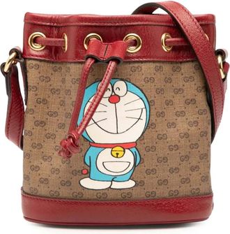 Gucci 2016-2025 Micro GG Supreme Doraemon bucket-tas - Bruin