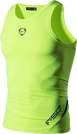 Jeansian Mens Sports Breathable Wicking Vest Tee Tank Top Summer Running Training LSL3306 GreenYellow M