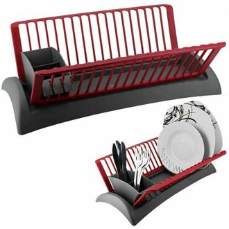 Trade Shop Trade Shop - Scolapiatti Cola Piatti In Plastica Con Scola Posate Cucina 46 X 26 X 14 Cm