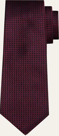 Kiton Mens Abstract Woven Silk Sevenfold Tie