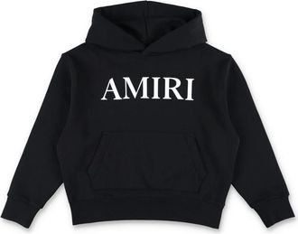 Amiri Kids Sweatshirts, male, Black, 8 Y, Black Knitwear Hoodie Aw25