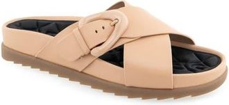 Aerosoles Lago Flatform Slide Sandal in Beige Bisque Leather at Nordstrom, Size 8