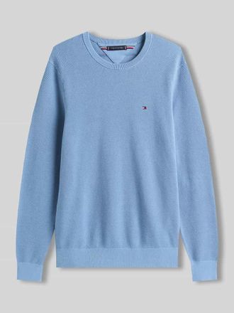 Tommy Hilfiger Regular Fit Strickpullover aus reiner Baumwolle in Hellblau, Gr&ouml;&szlig;e XXL