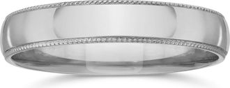 Pompeii3 Milgrain Edge Wedding Band 14K White Gold Size Selectable